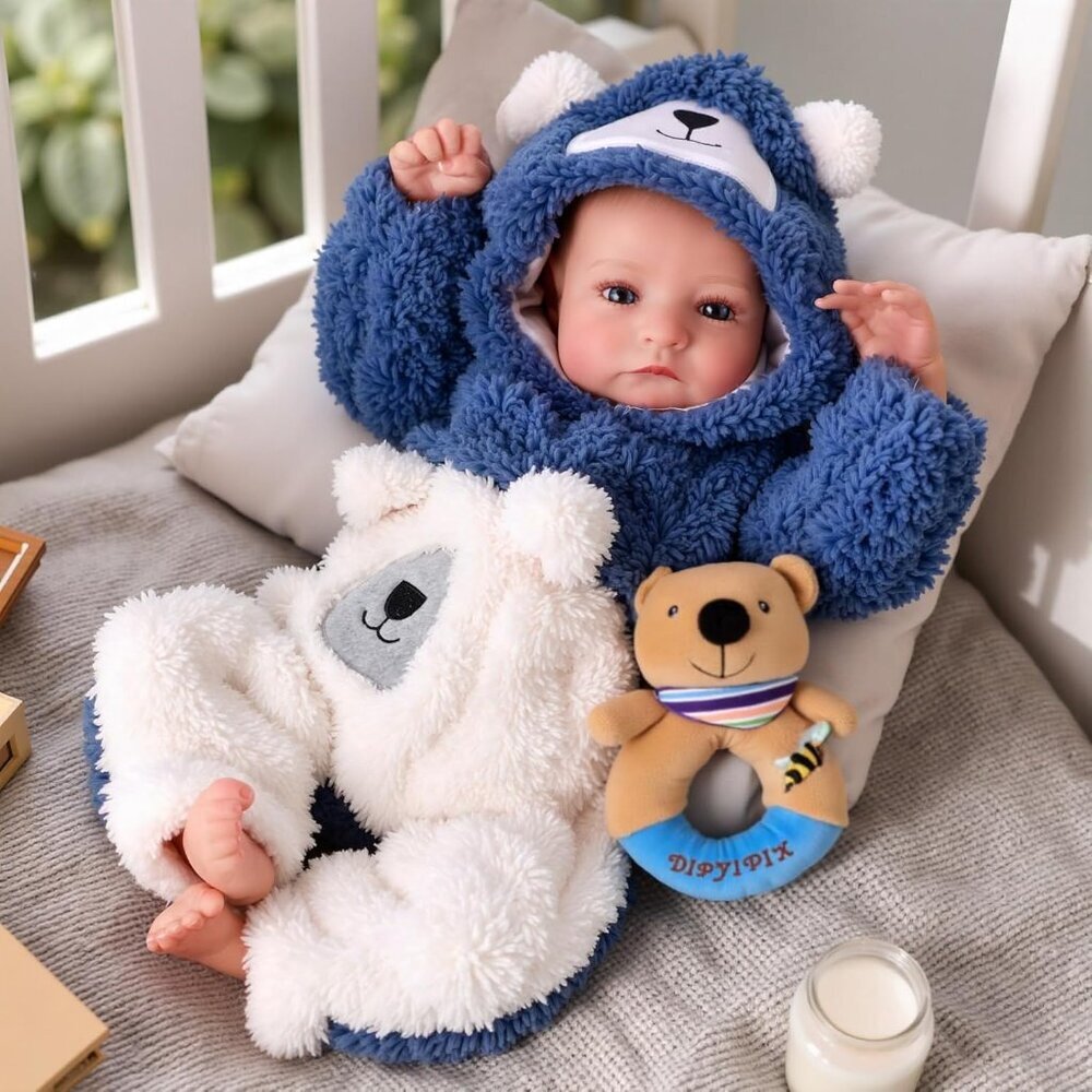 Reborn Baby Dolls Boy Aiden 17 Inch Handmade Realistic Baby Doll Cloth Soft Body